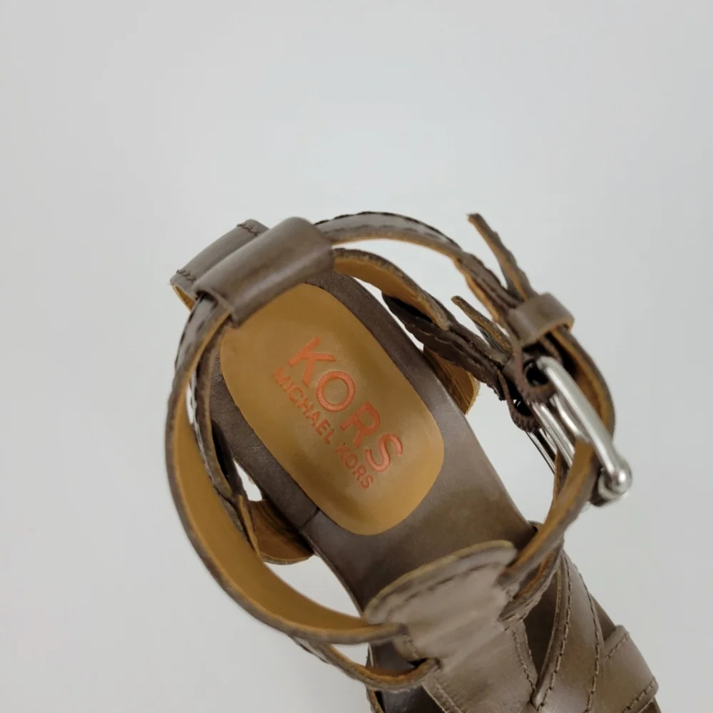 Michael Kors Brown Chunky Heeled Sandals